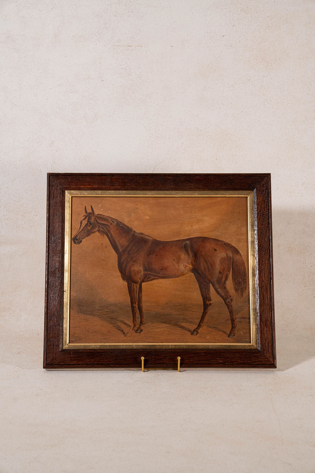 Original Horse Watercolor in English Oak Frame (c. 1910)