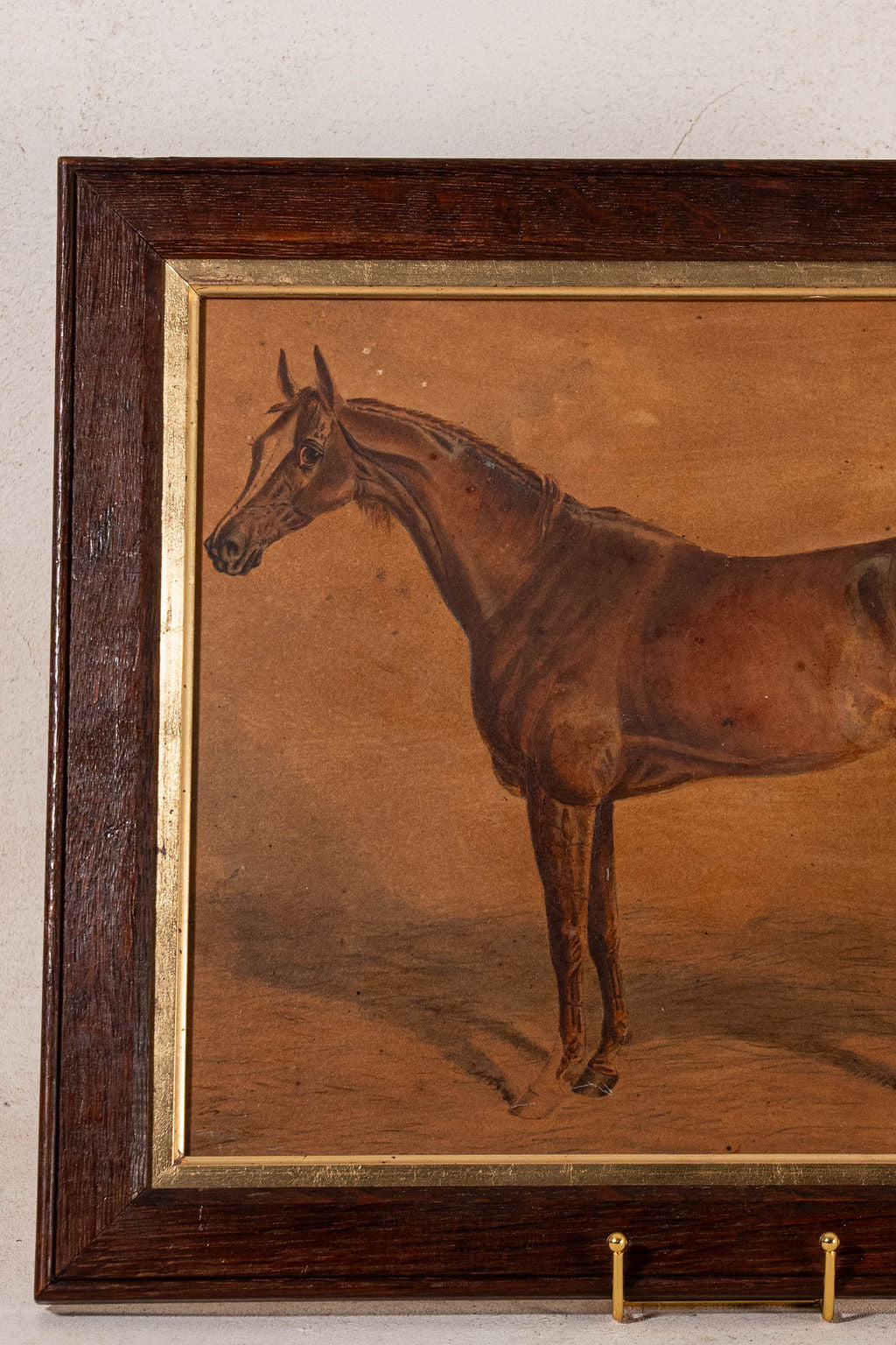 Original Horse Watercolor in English Oak Frame (c. 1910)