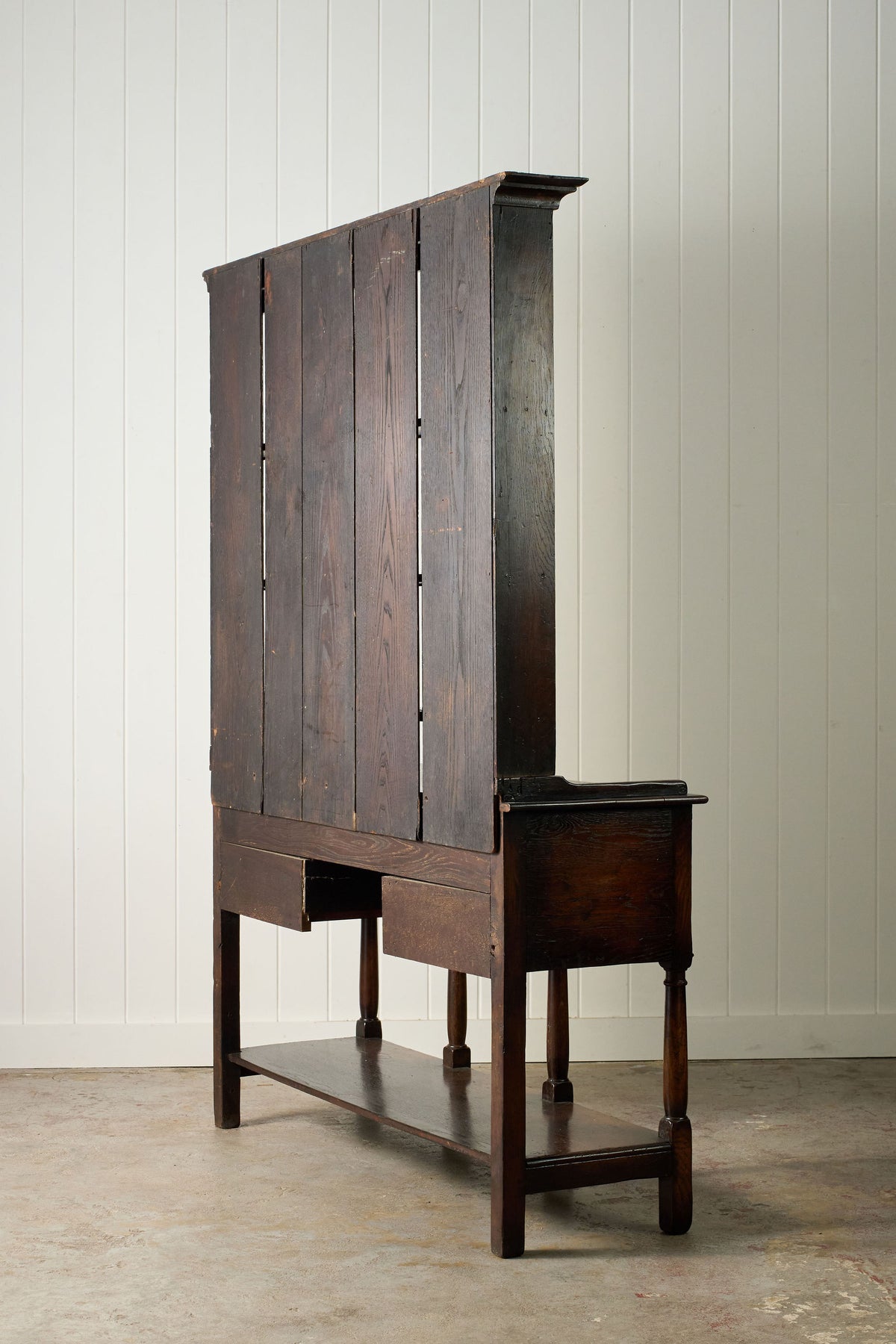 19th Century English Oak Pot Cupboard with Topper