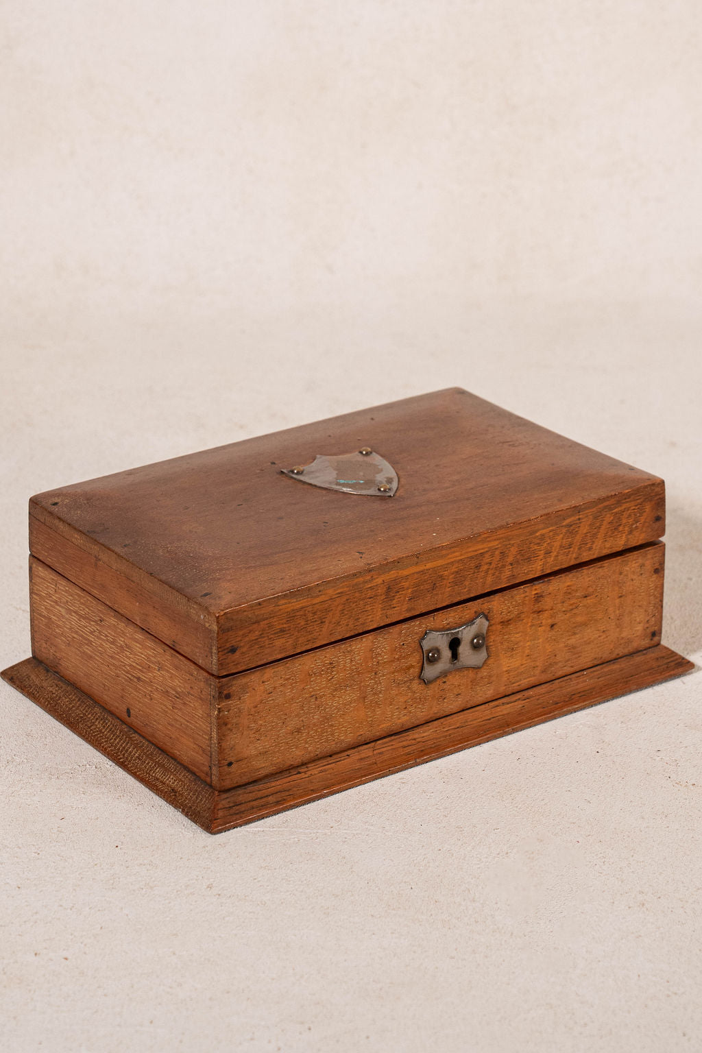Antique Oak Box with Shield