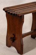 Load image into Gallery viewer, Antique Oak Slat Stool
