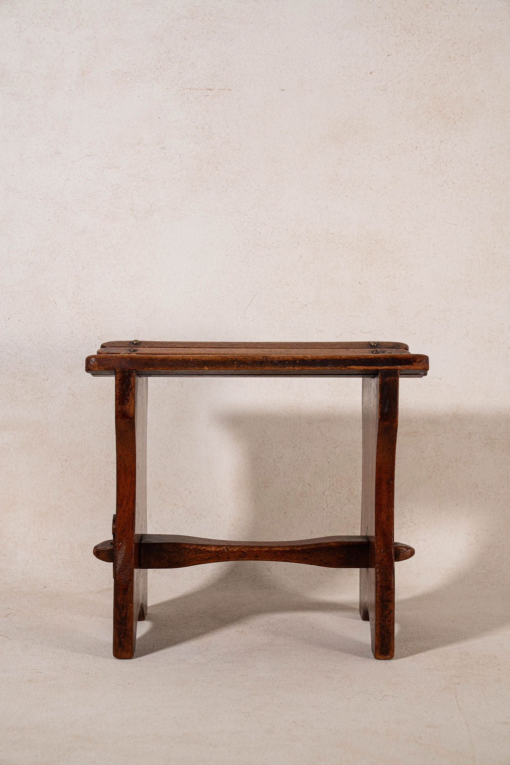Antique Oak Slat Stool