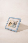 Load image into Gallery viewer, Antique Original Watercolor Seascape with Boat in Vintage Blue Frame
