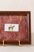 Load image into Gallery viewer, PAIR of Vintage British Collector’s Cigarette Jockey Card | Custom Float Mount on Antique Red Marbled Book in Vintage Frame
