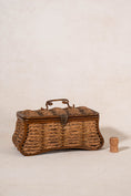 Load image into Gallery viewer, Antique Woven Sewing Box with Top Handle

