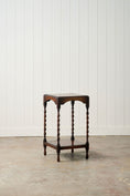 Load image into Gallery viewer, Two Tier Oak Barley Twist Side Table with Beveled Edge (c. 1930)
