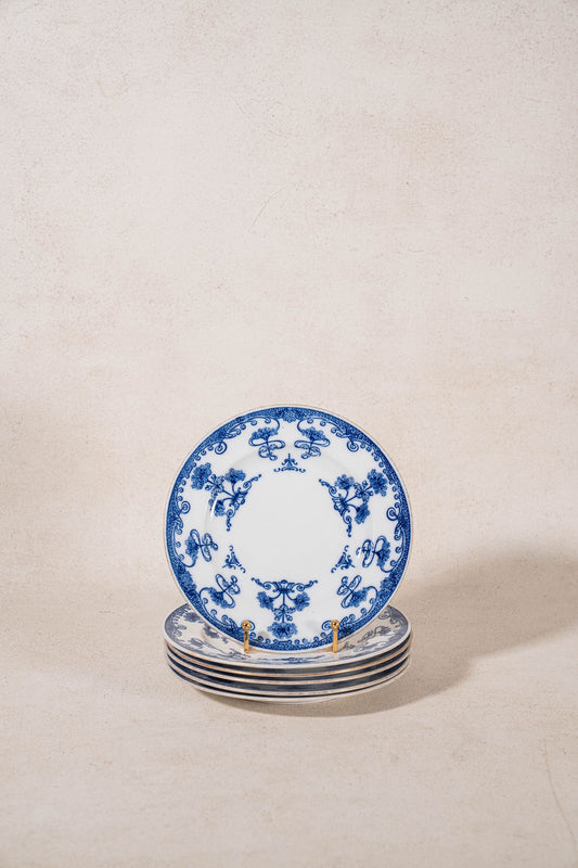 SET of 7 | Antique Burley & Co. Chicago x Copeland Plates in ‘Verbena’ Pattern (c. 1883)