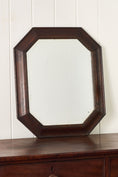 Load image into Gallery viewer, Antique English Octagonal Oak Mirror with Beveled Glass (c. 1930)
