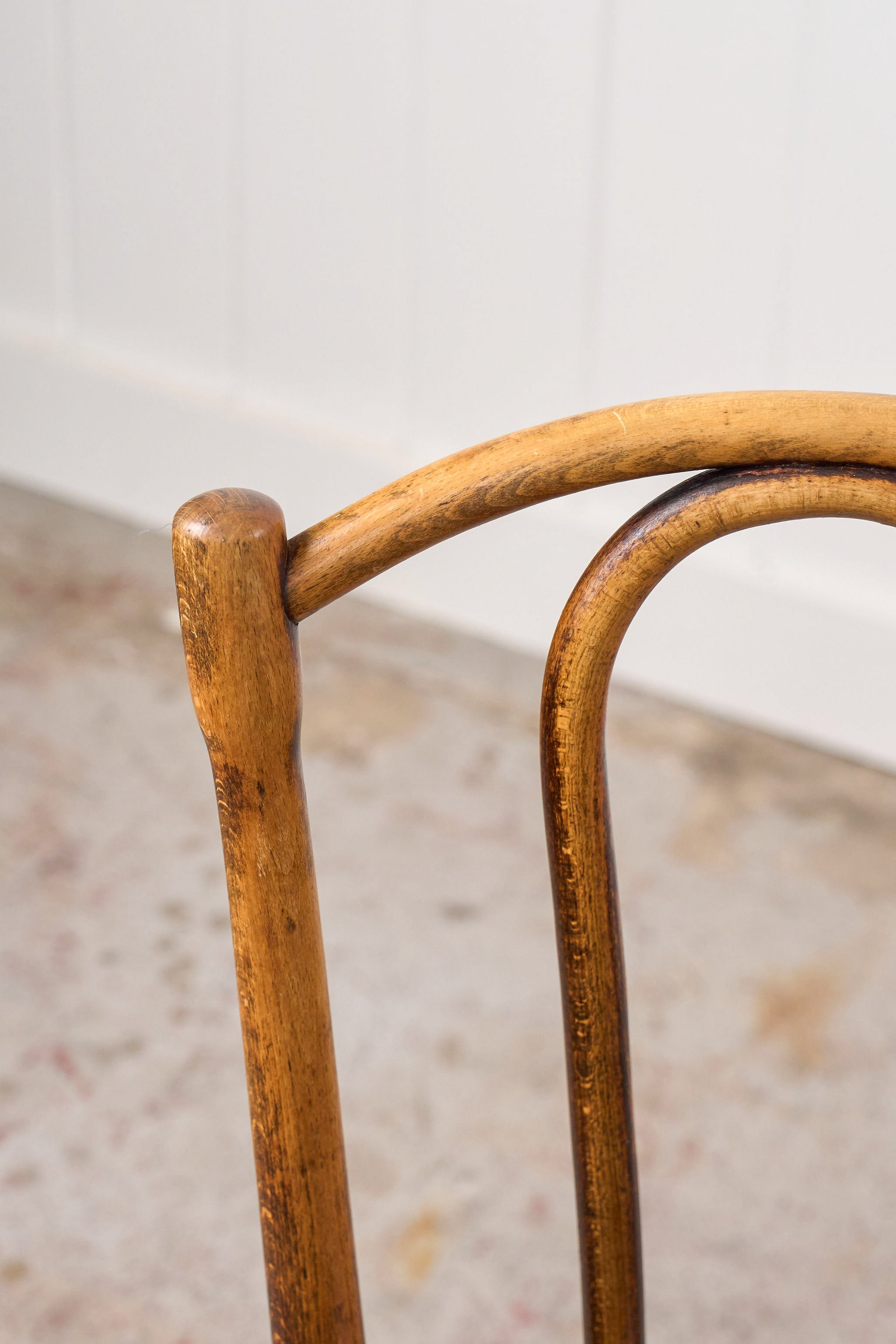 Vintage Bentwood Bistro Chair with Floral Carved Seat