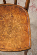 Load image into Gallery viewer, Vintage Bentwood Bistro Chair with Floral Carved Seat
