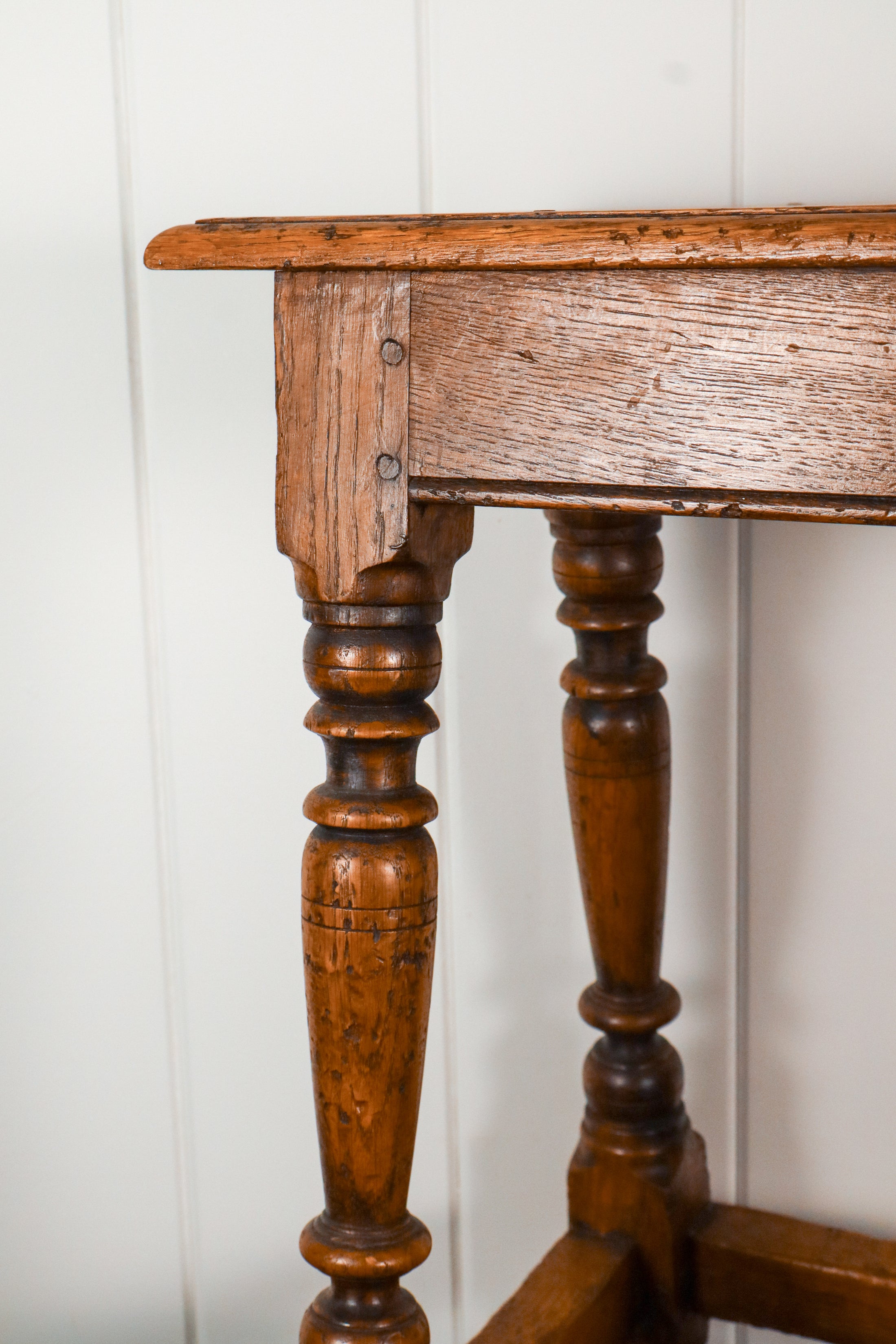 Antique English Oak Joint Stool
