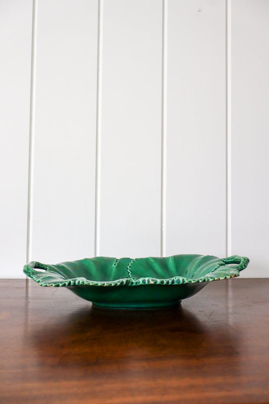 Copeland (c. 1860-1875) Green Majolica Overlapping Large Leaf Server