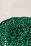 Load image into Gallery viewer, 19th Century Green Majolica Serving Platter with Repair Staples
