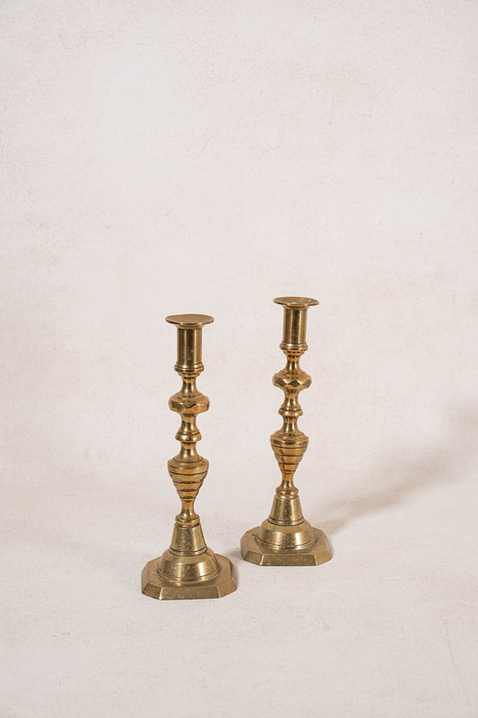 PAIR Vintage 10”H Brass Candlesticks
