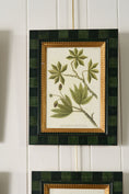 Load image into Gallery viewer, SET of 4 | Vintage English Trowbridge Leaf Prints in Hand Painted Green Check Frame
