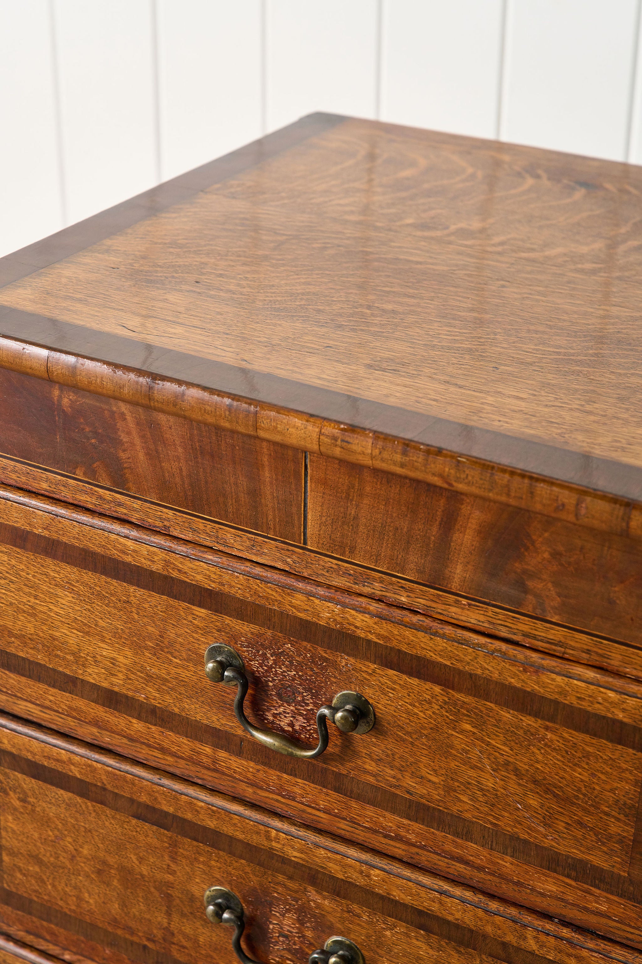 19th Century Oak And Mahogany Crossbanded Two Over Three Chest Of Drawers