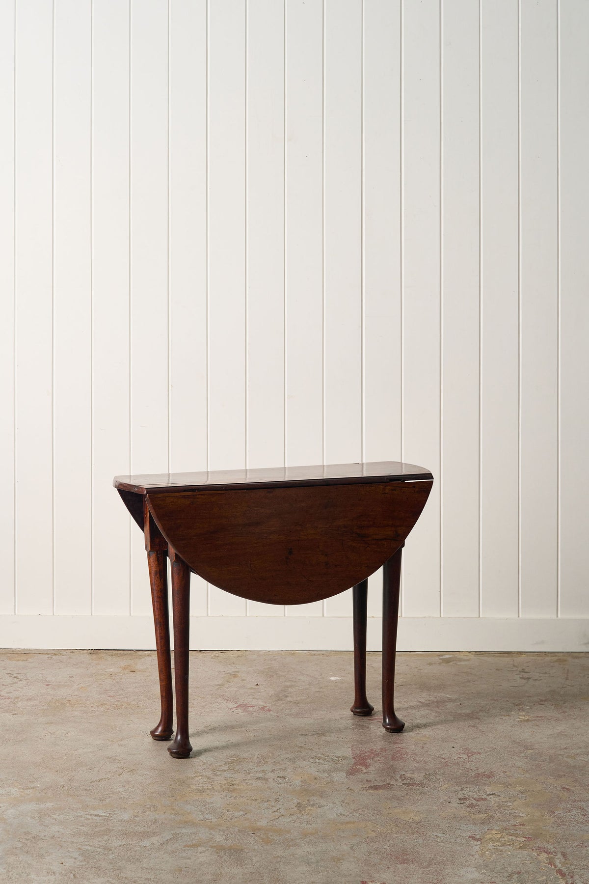 19th Century English Mahogany Drop Leaf Table with Padded Feet
