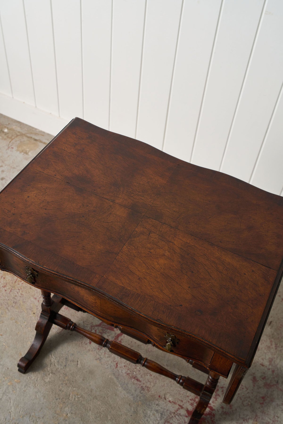 19th Century English Petite Drop Leaf Table with Drawer