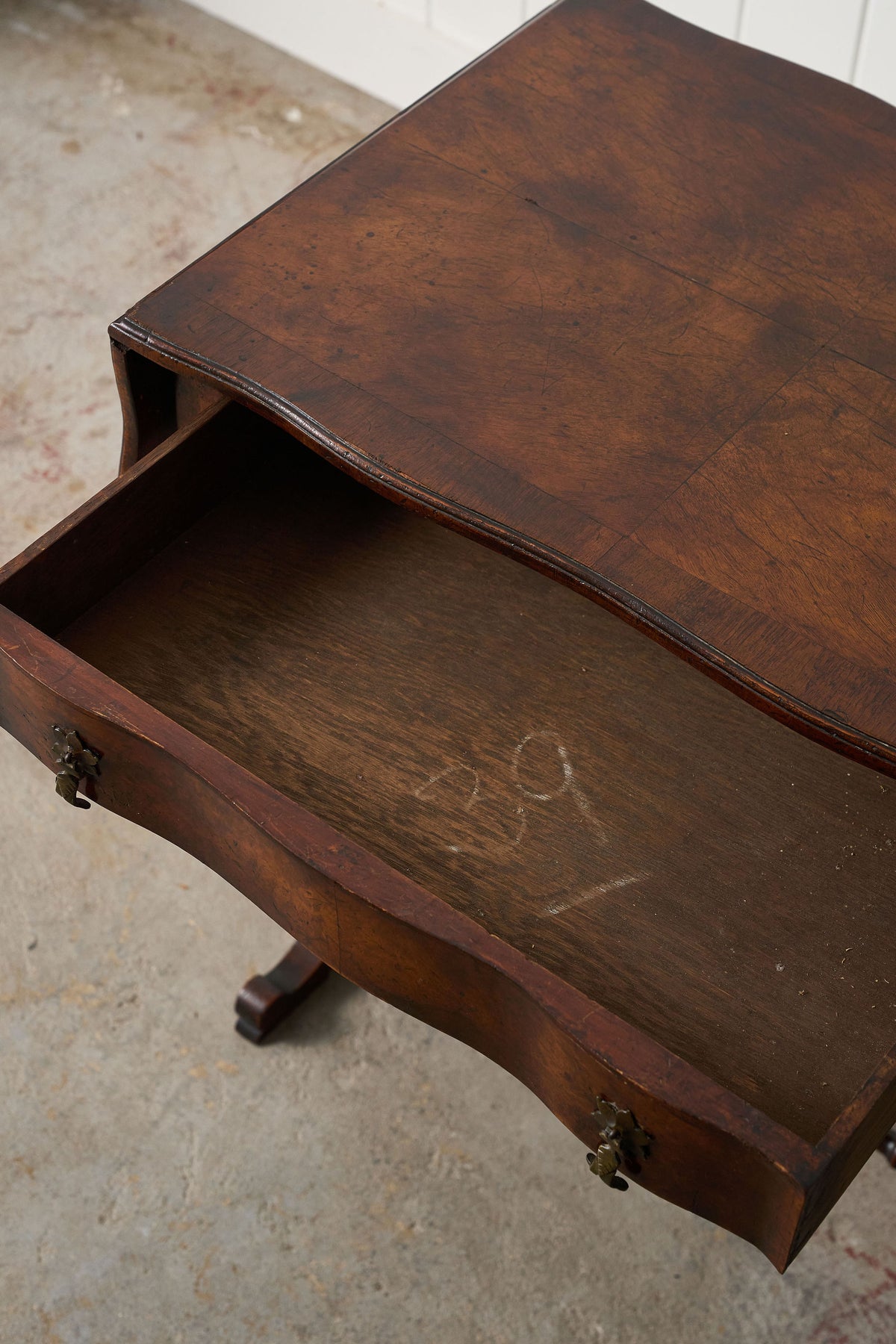 19th Century English Petite Drop Leaf Table with Drawer