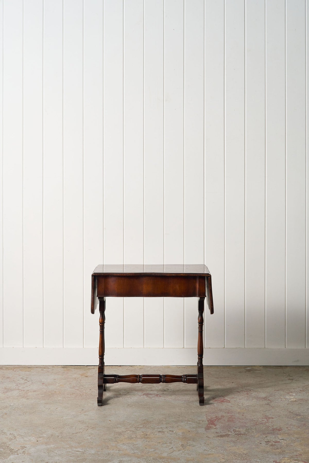 19th Century English Petite Drop Leaf Table with Drawer