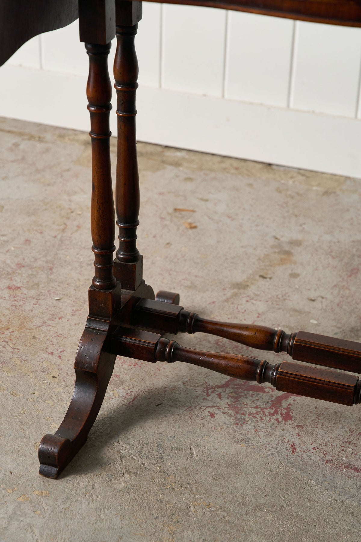 19th Century English Petite Drop Leaf Table with Drawer