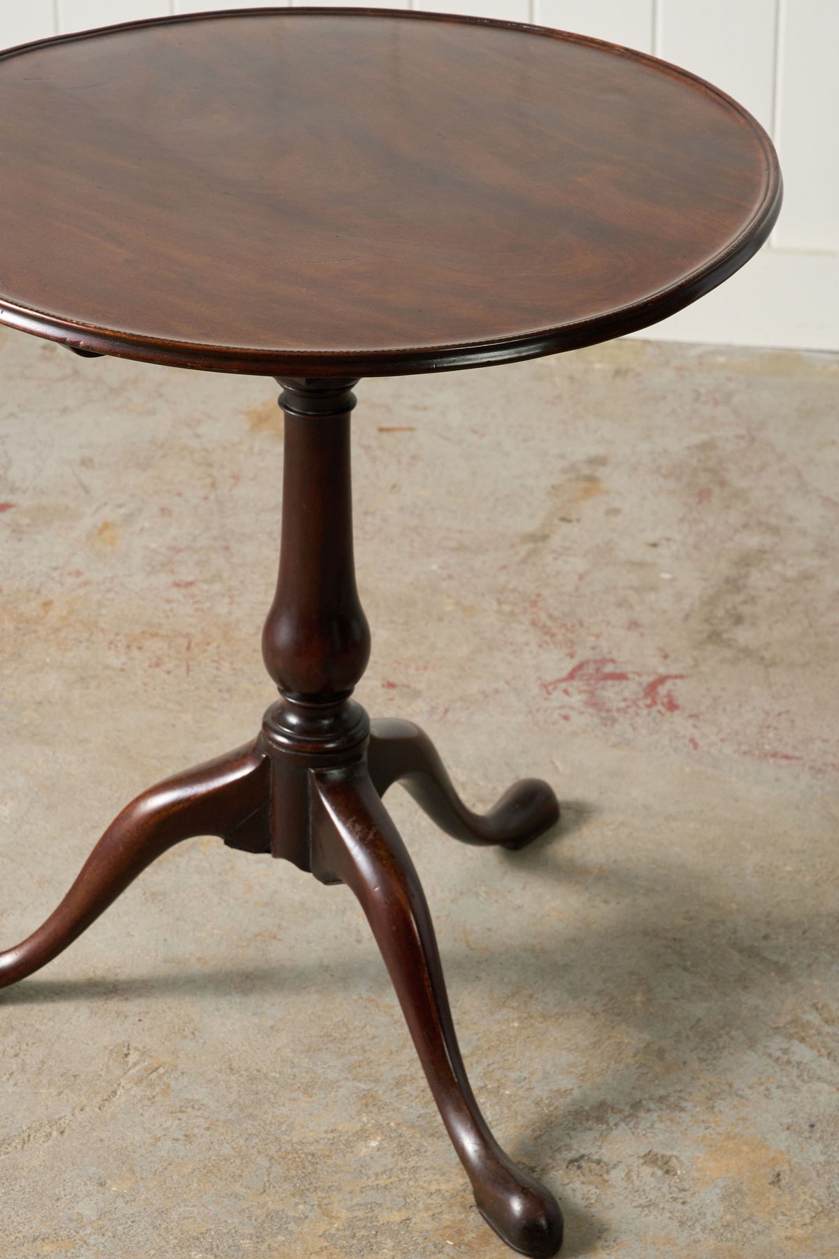 19th Century English Birdcage Lamp Table with Inlaid Edge