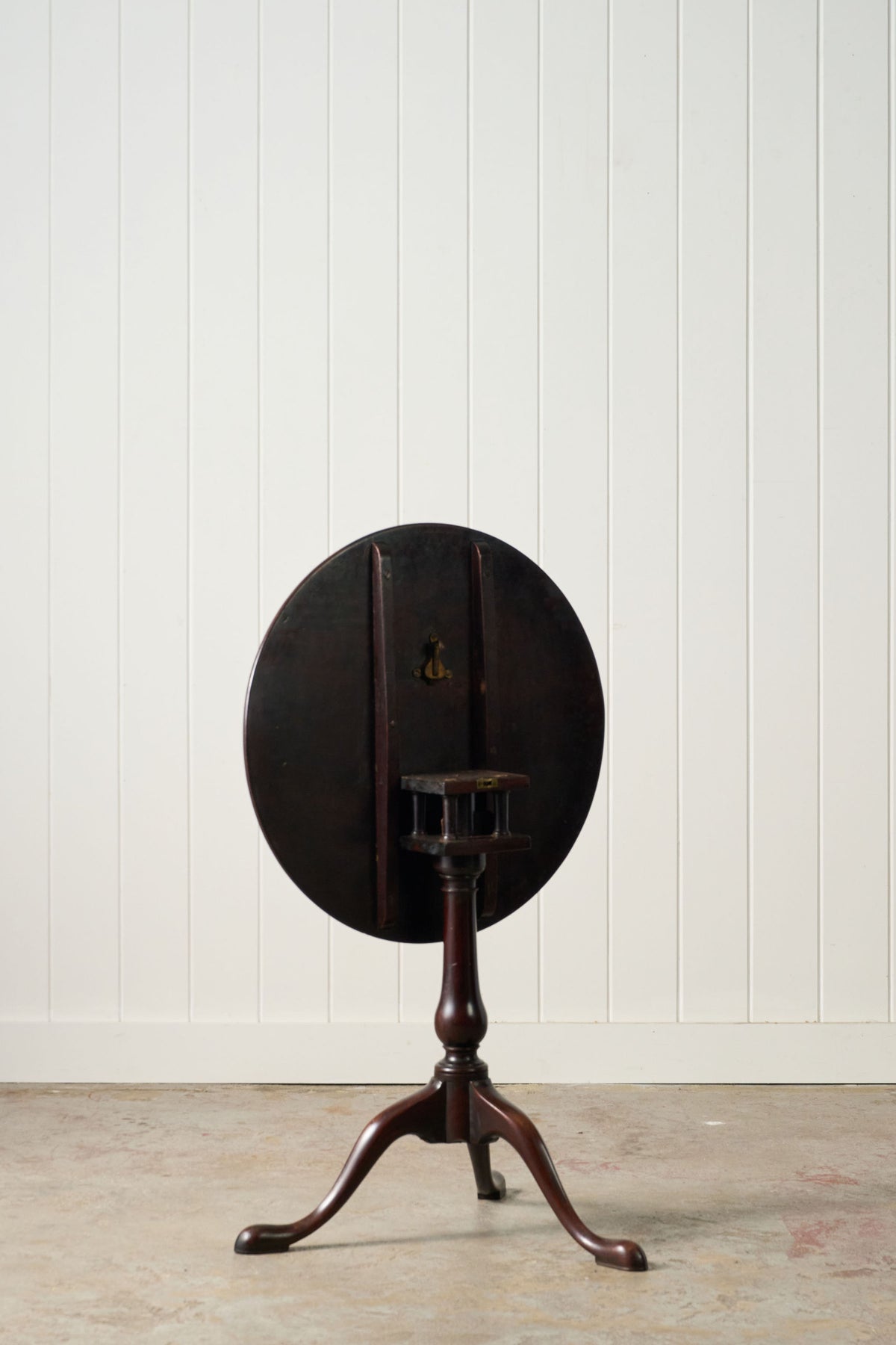 19th Century English Birdcage Lamp Table with Inlaid Edge