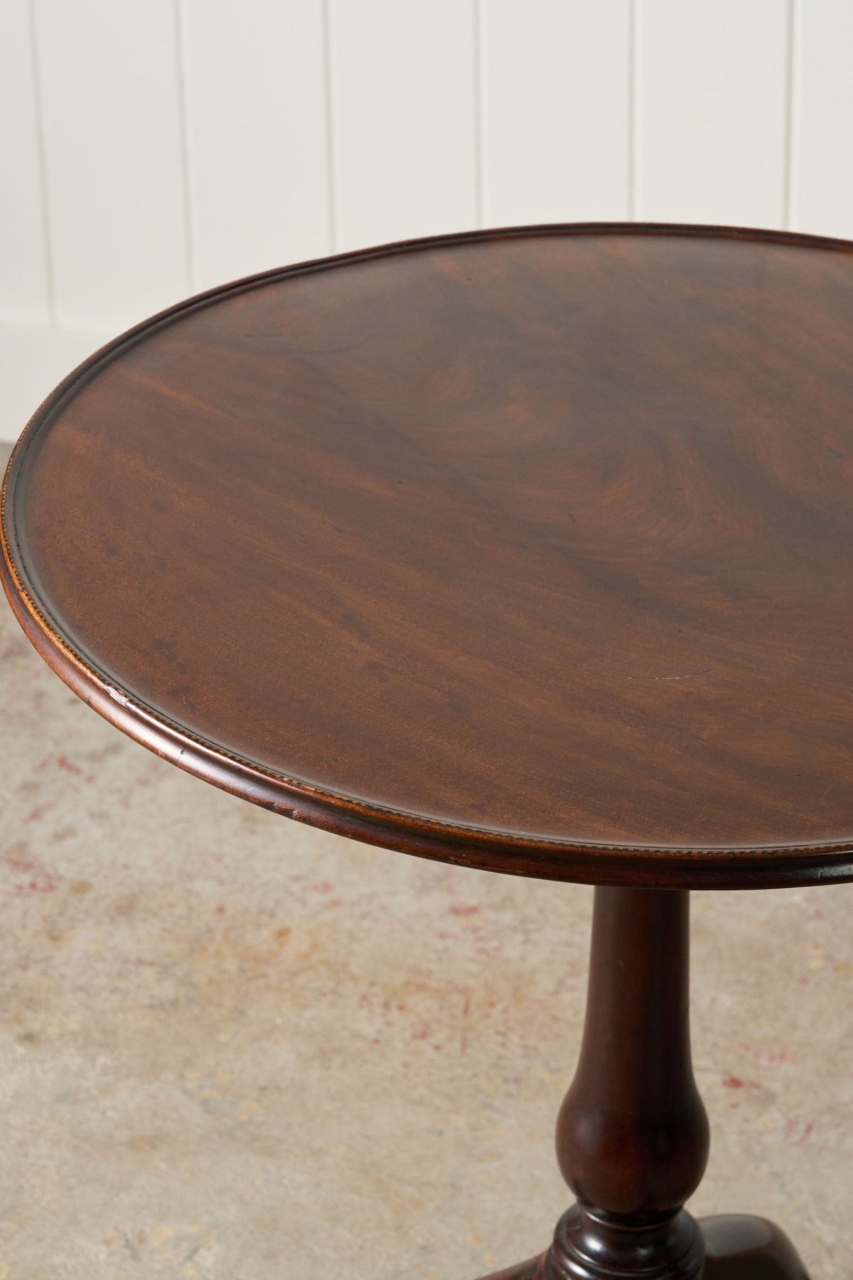 19th Century English Birdcage Lamp Table with Inlaid Edge