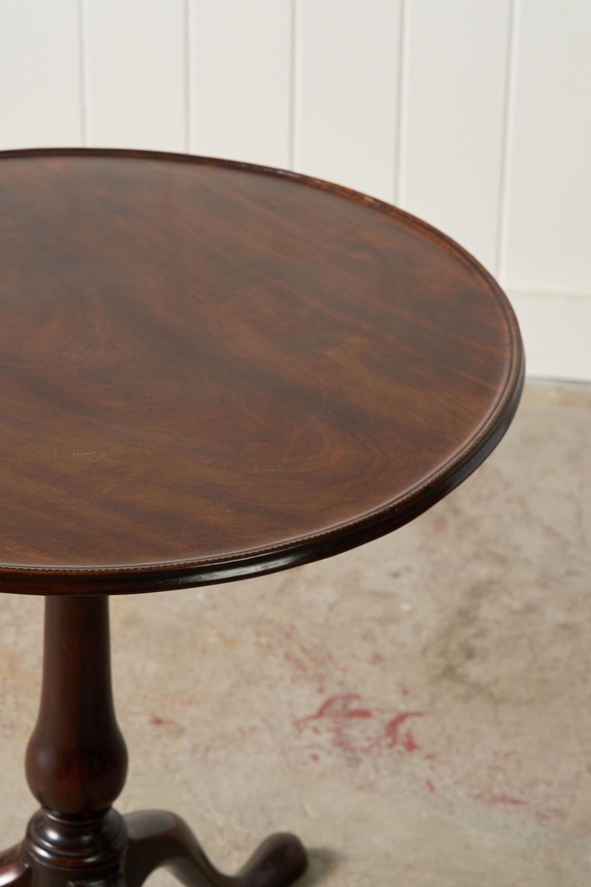 19th Century English Birdcage Lamp Table with Inlaid Edge
