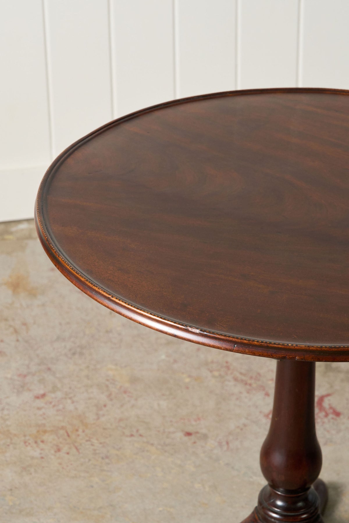 19th Century English Birdcage Lamp Table with Inlaid Edge