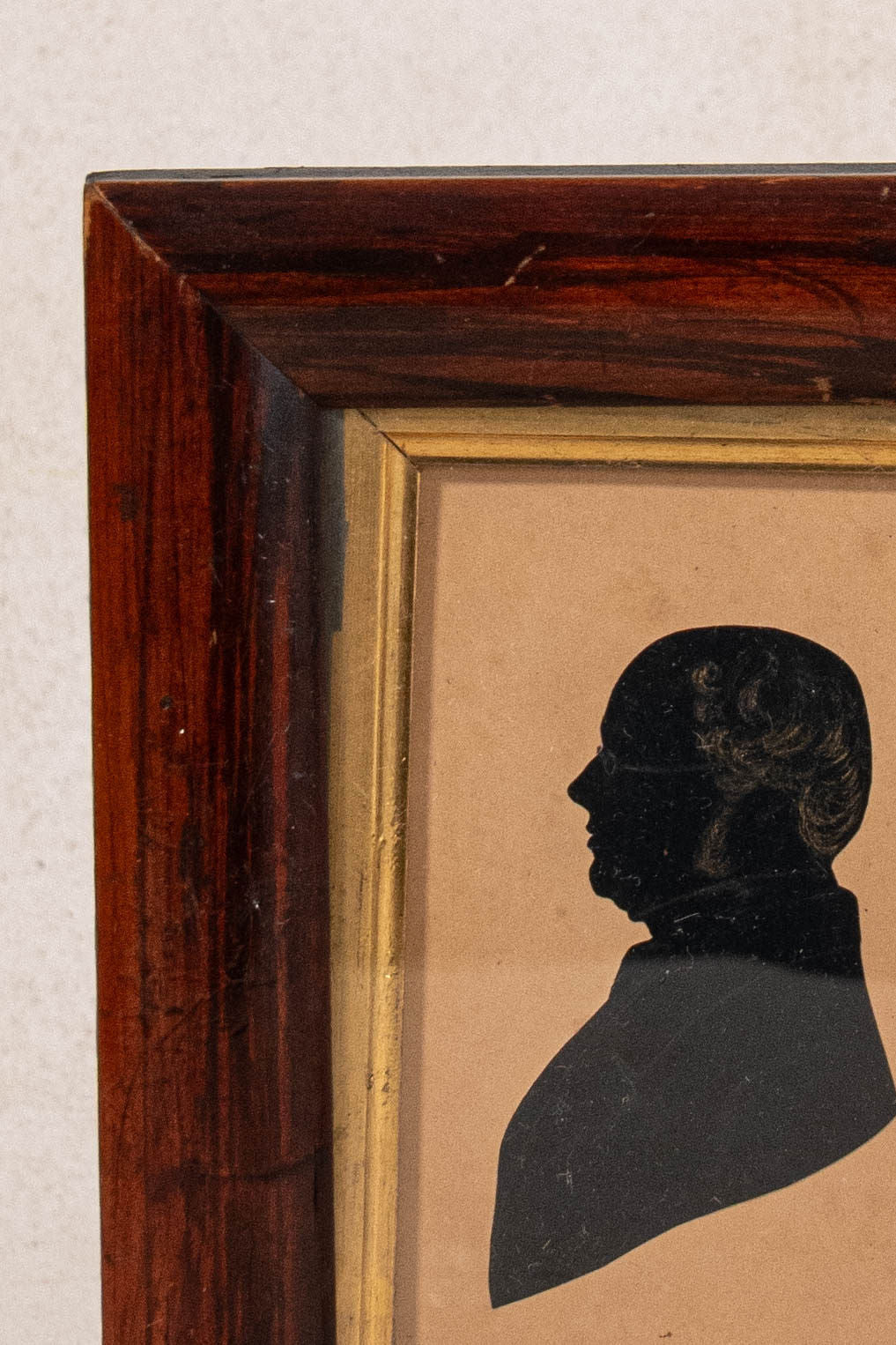19th Century Silhouette of English Gentleman Framed in Antique Oak