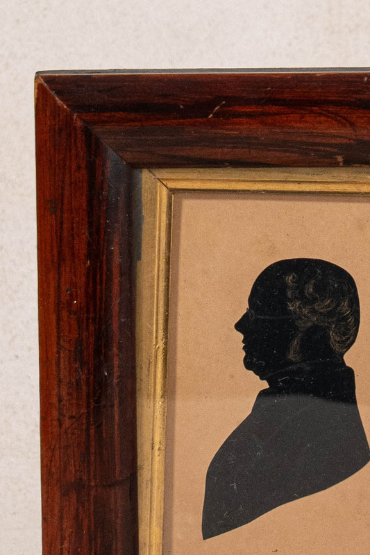19th Century Silhouette of English Gentleman Framed in Antique Oak