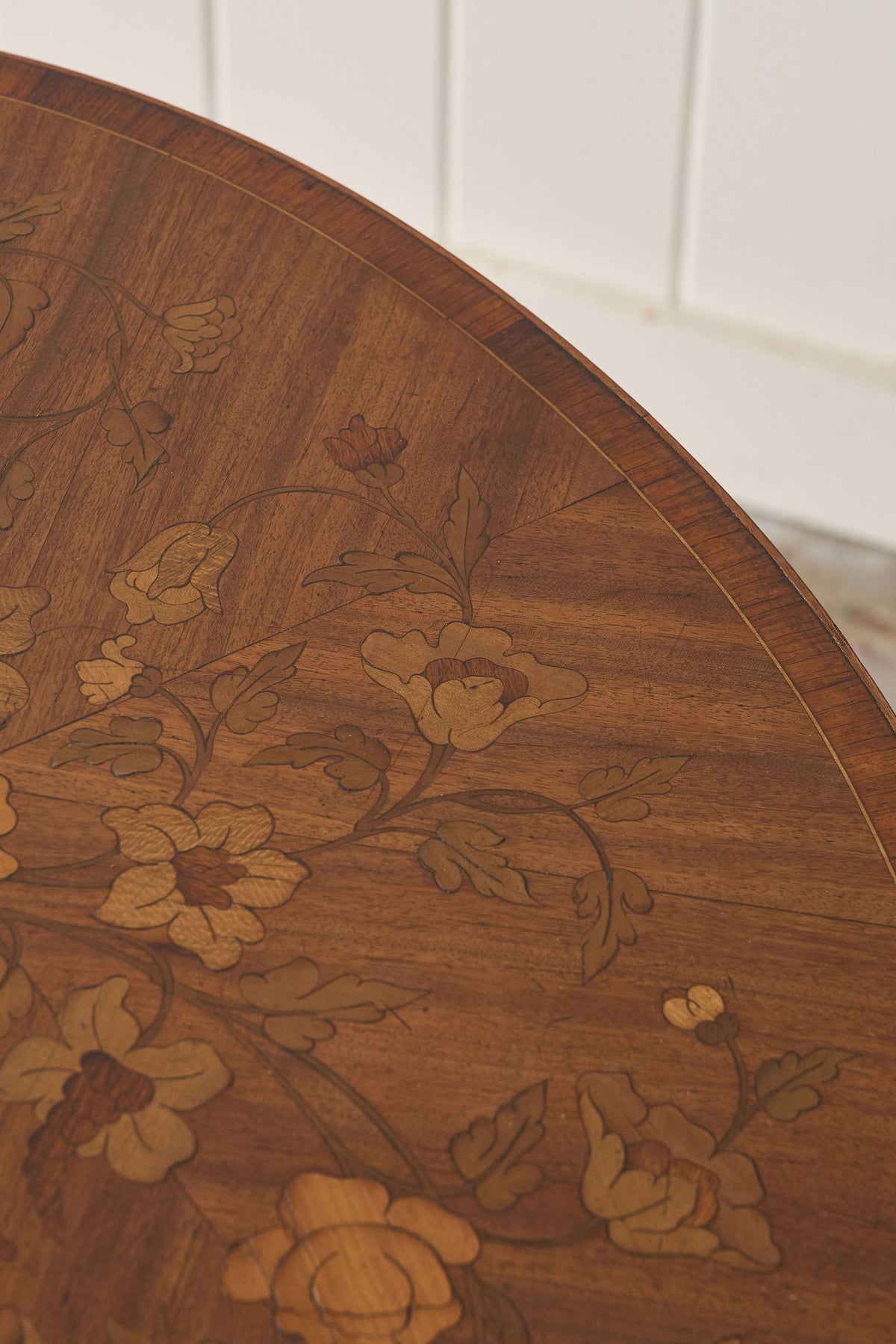 19th Century Marquetry Inlaid Oval Side Table