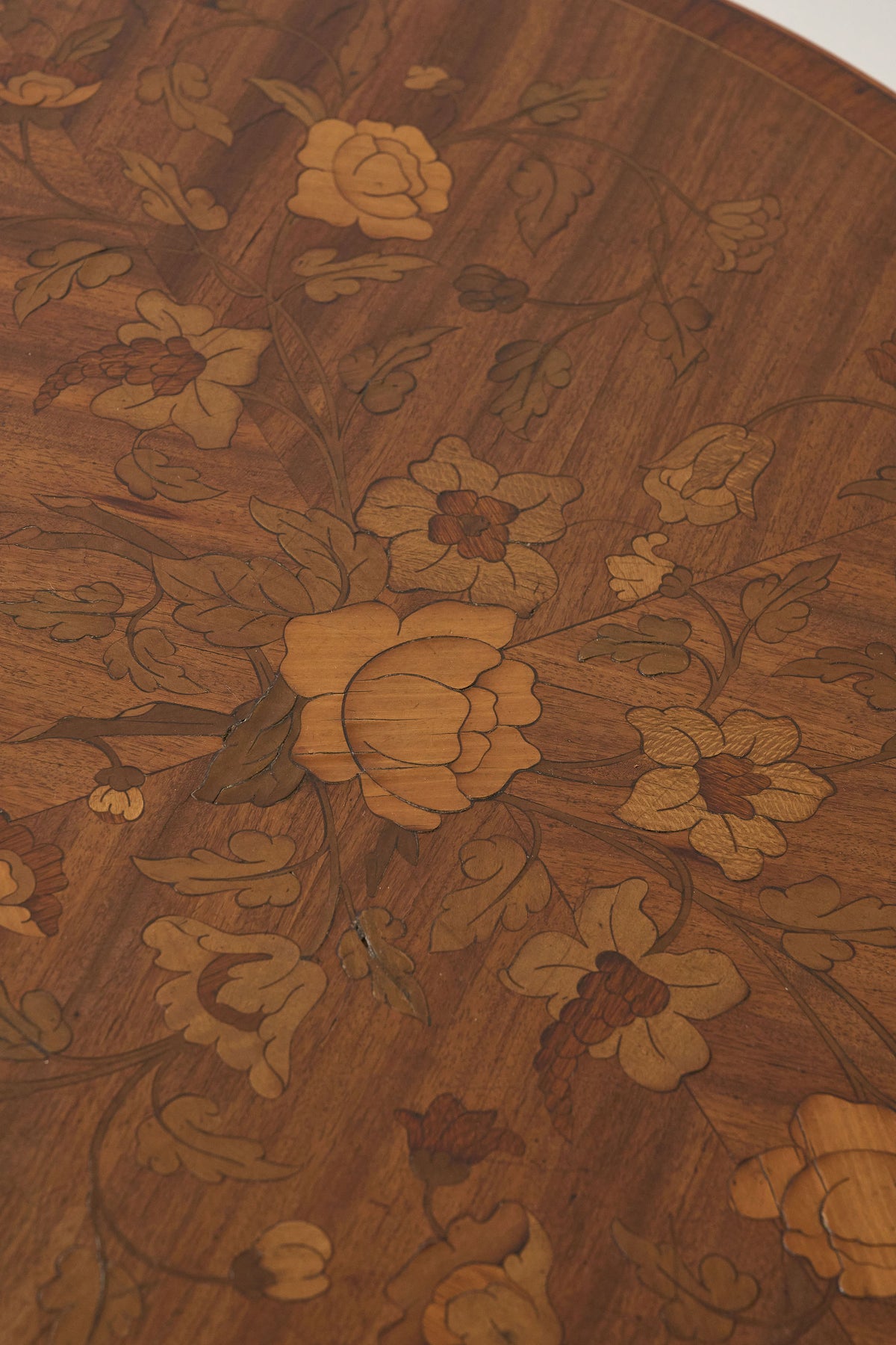 19th Century Marquetry Inlaid Oval Side Table
