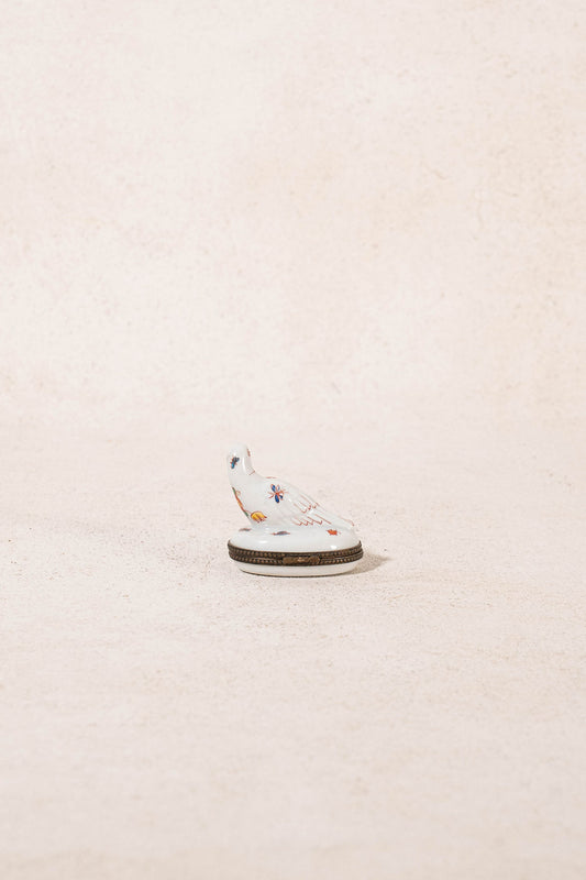 White Dove Limoges France Keepsake Box