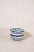 Load image into Gallery viewer, Antique Blue Spongeware Wide Mouth Vase
