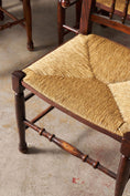 Load image into Gallery viewer, Set Of 8 Vintage Lancaster Spindle Rush Chairs

