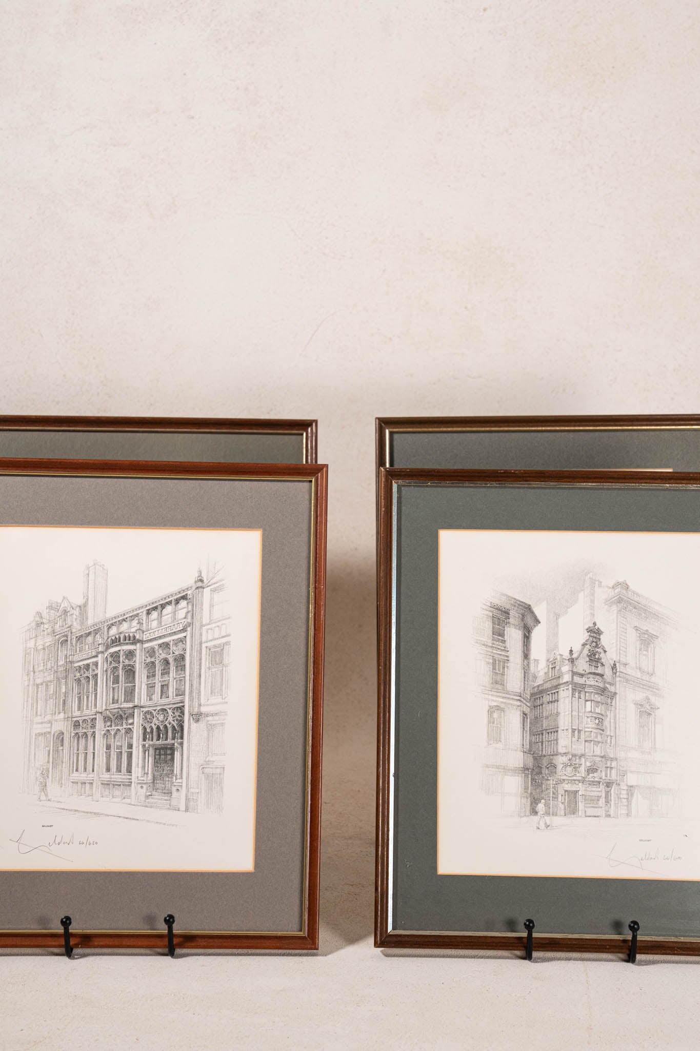 Set of 4 Signed Limited Edition Architectural Prints of Historic Manchester Scenes (by William Geldhart, English)