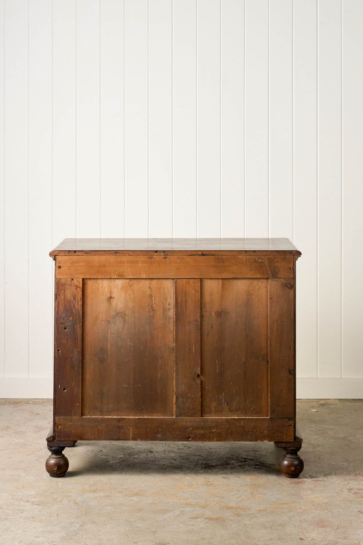 18th Century 3-Drawer Oak Chest On Bun Feet