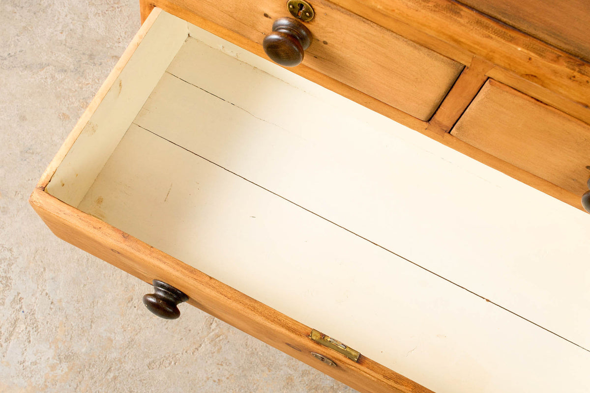 19th Century English Victorian Pine 2-Over-3 Chest (c. 1900)