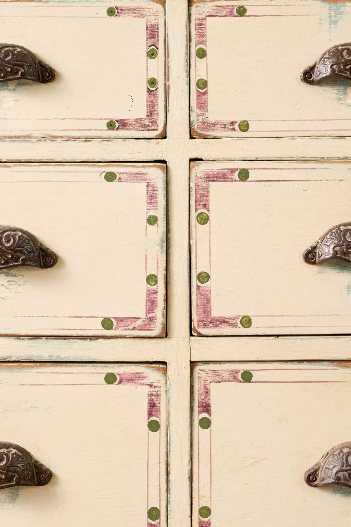 English Painted Pine 8-Drawer Bank of Drawer (c. 1930)