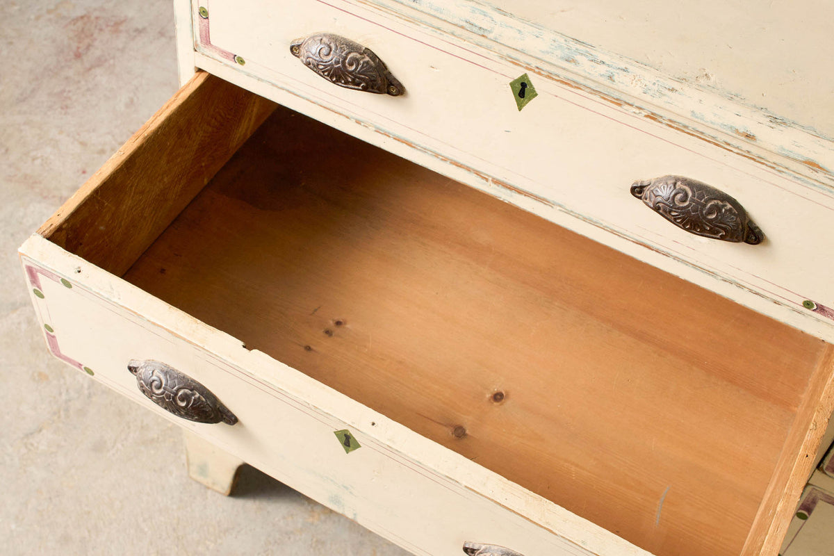 English Painted Pine 8-Drawer Bank of Drawer (c. 1930)