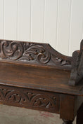 Load image into Gallery viewer, 19th Century Victorian Oak Carved Bench
