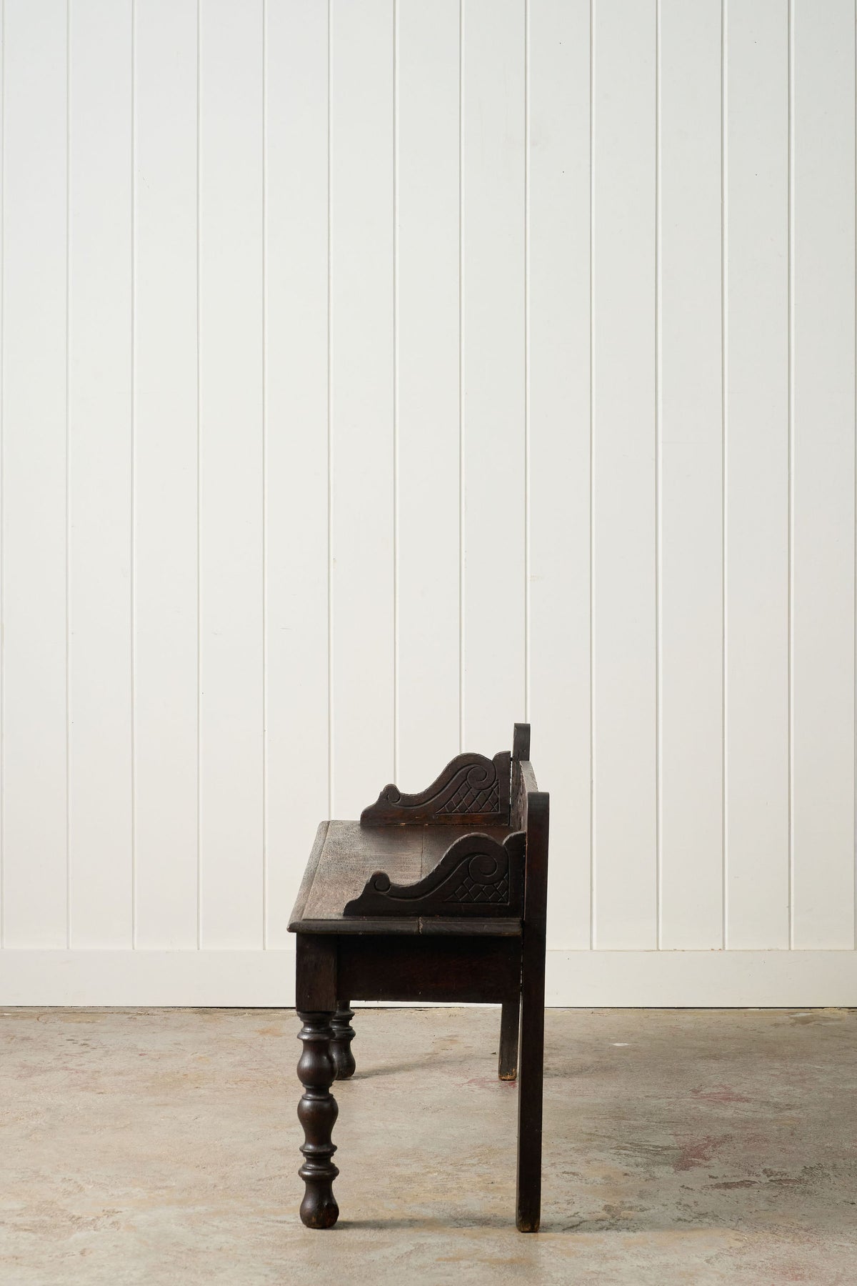 19th Century Victorian Oak Carved Bench