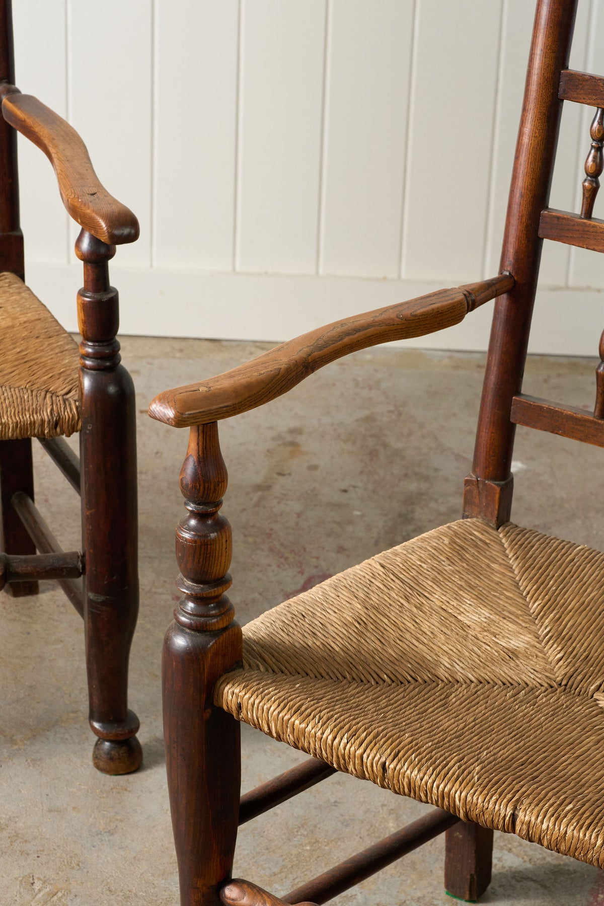 PAIR of 18th Century Lancaster Spindle Back Armchairs