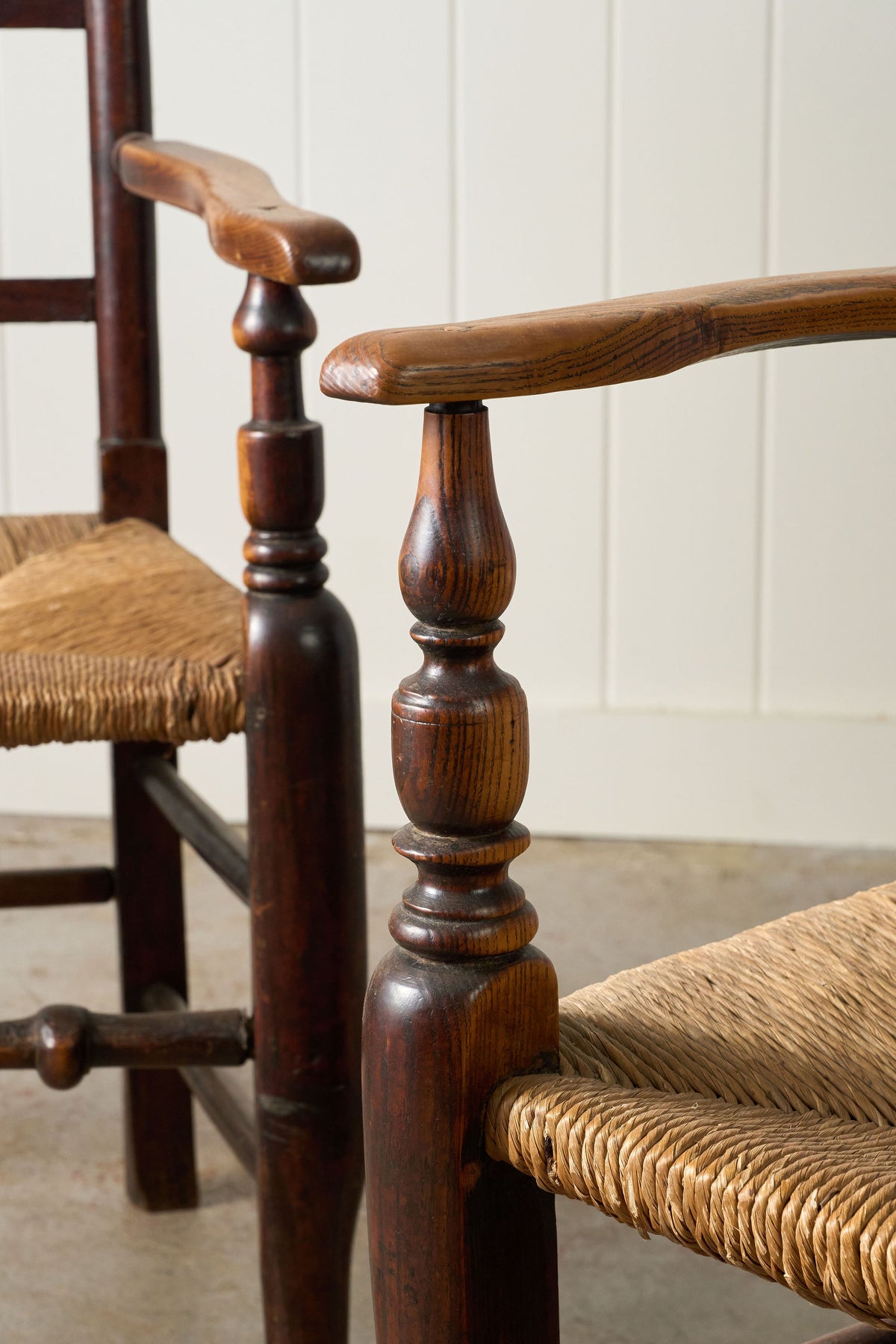 PAIR of 18th Century Lancaster Spindle Back Armchairs