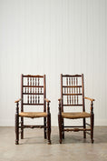 Load image into Gallery viewer, PAIR of 18th Century Lancaster Spindle Back Armchairs
