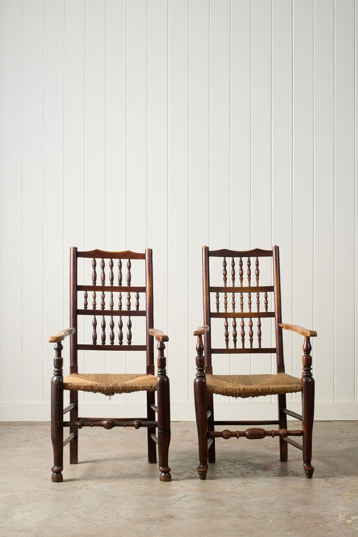 PAIR of 18th Century Lancaster Spindle Back Armchairs