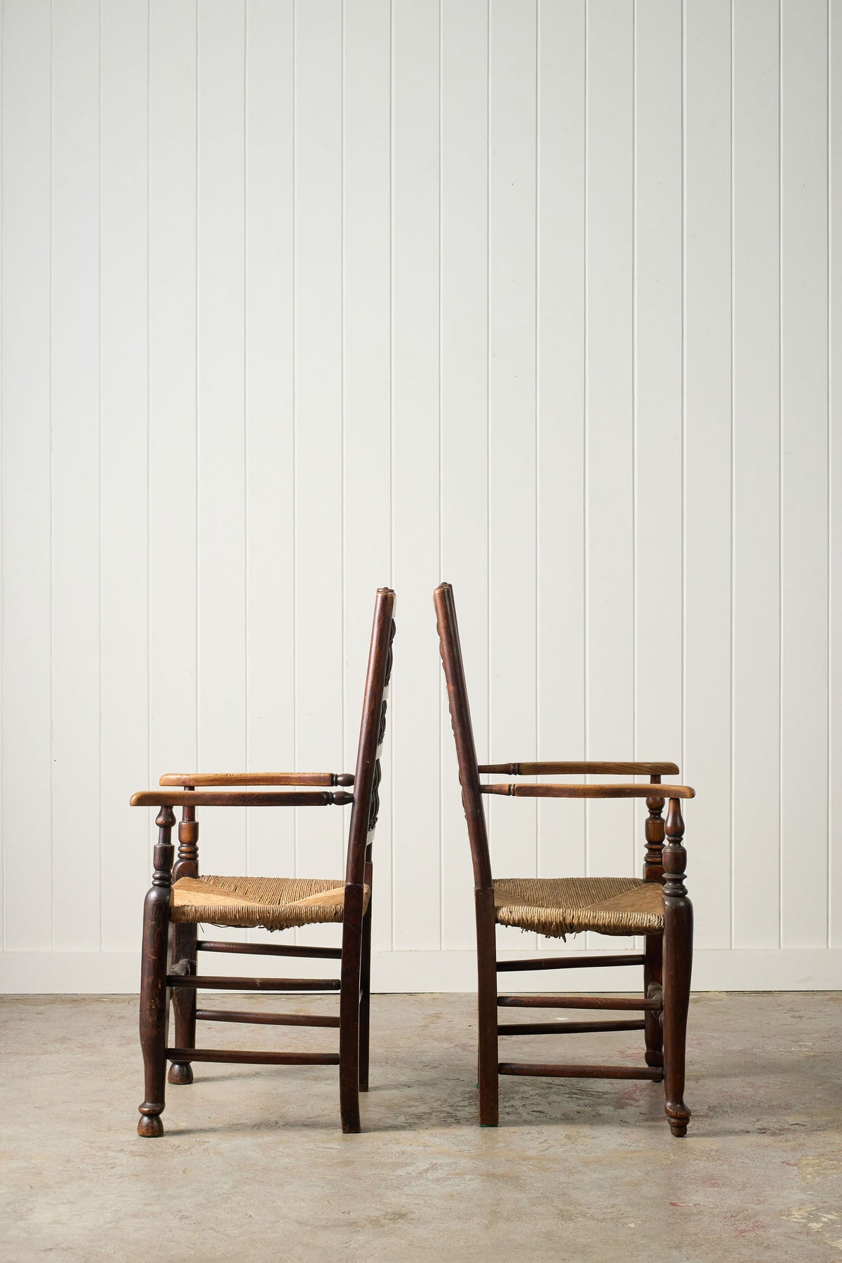 PAIR of 18th Century Lancaster Spindle Back Armchairs