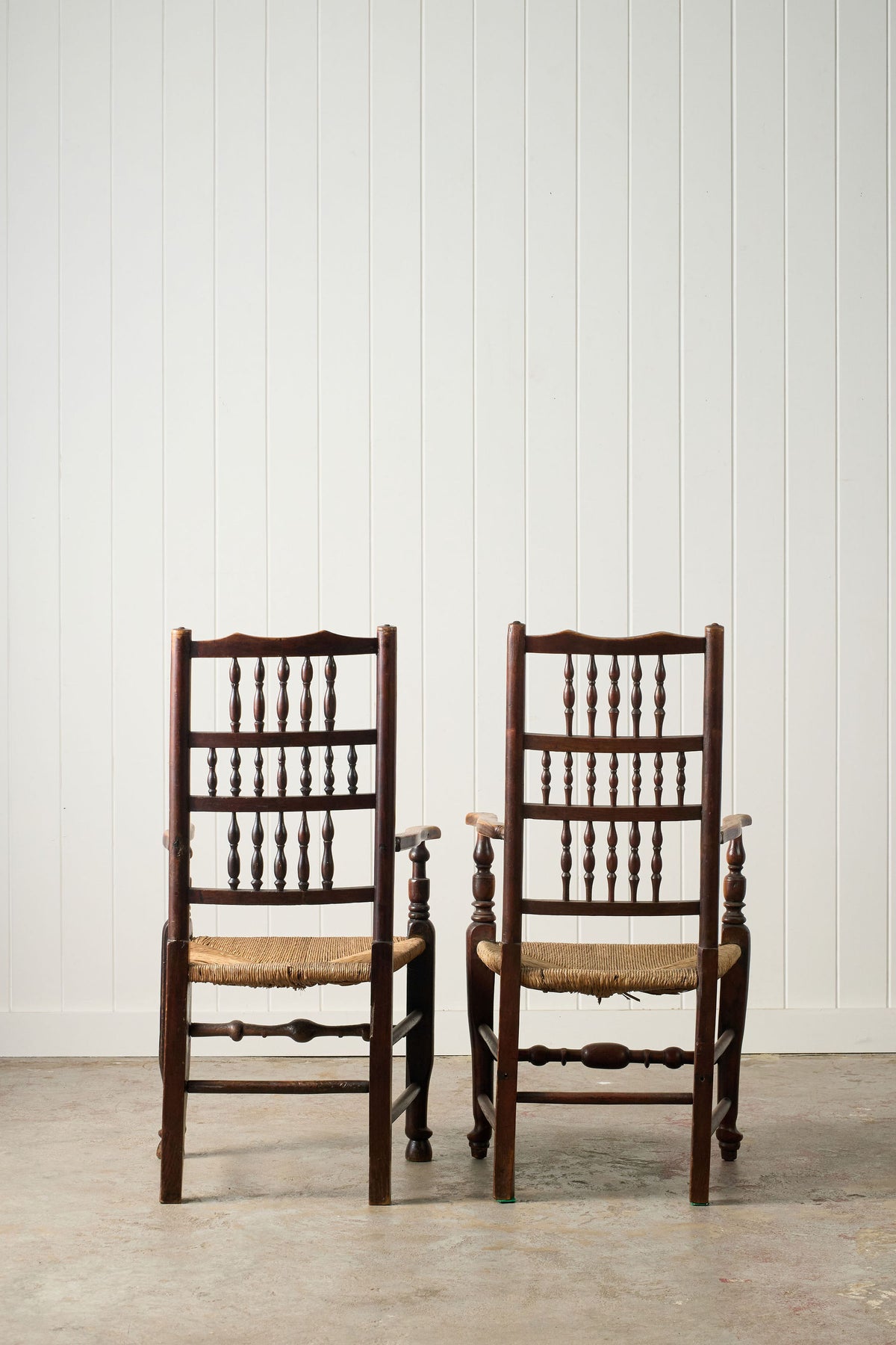 PAIR of 18th Century Lancaster Spindle Back Armchairs